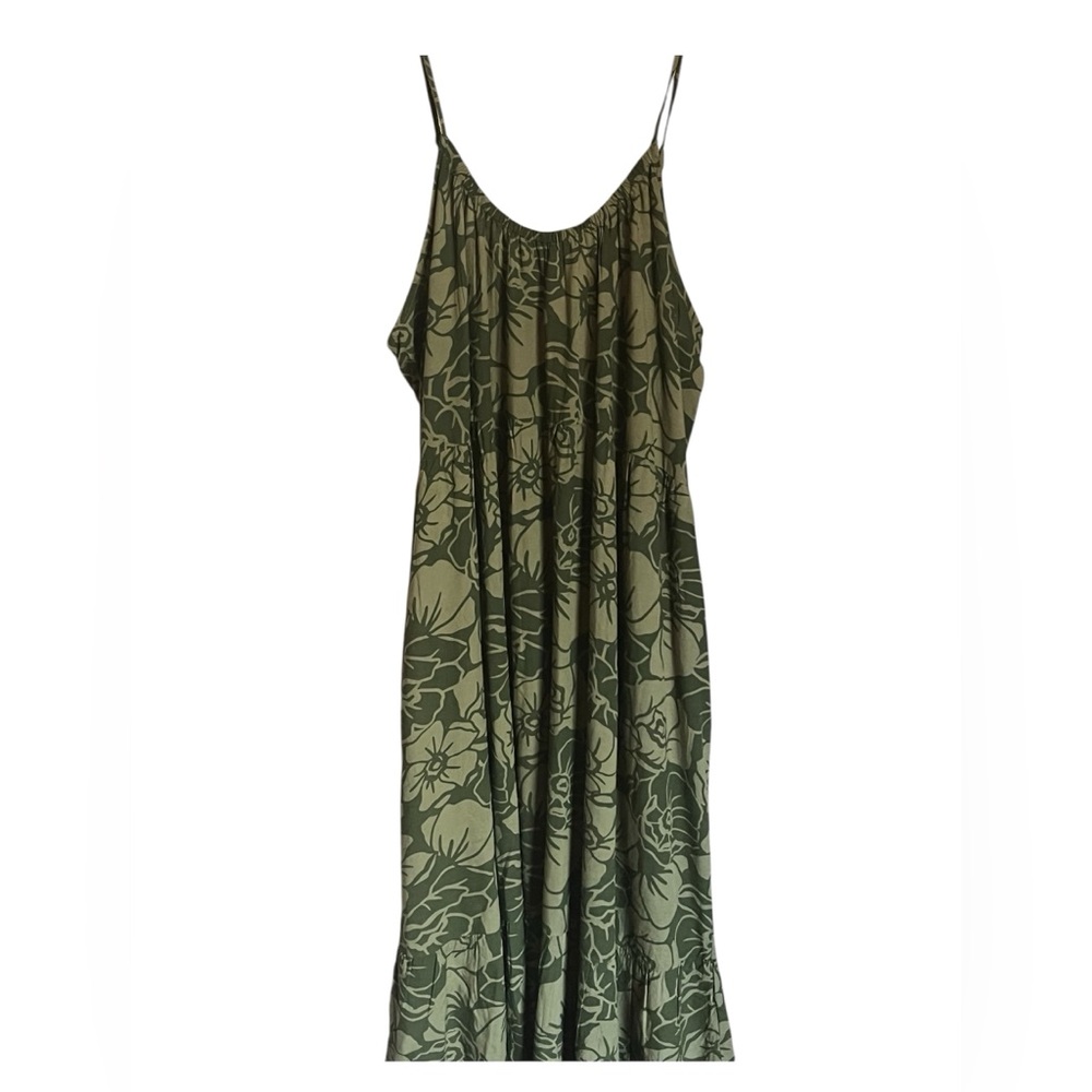 ❗️SOLD❗️Dip Olive Green Floral Print Maxi Dress size 3x new - Picture 2 of 9